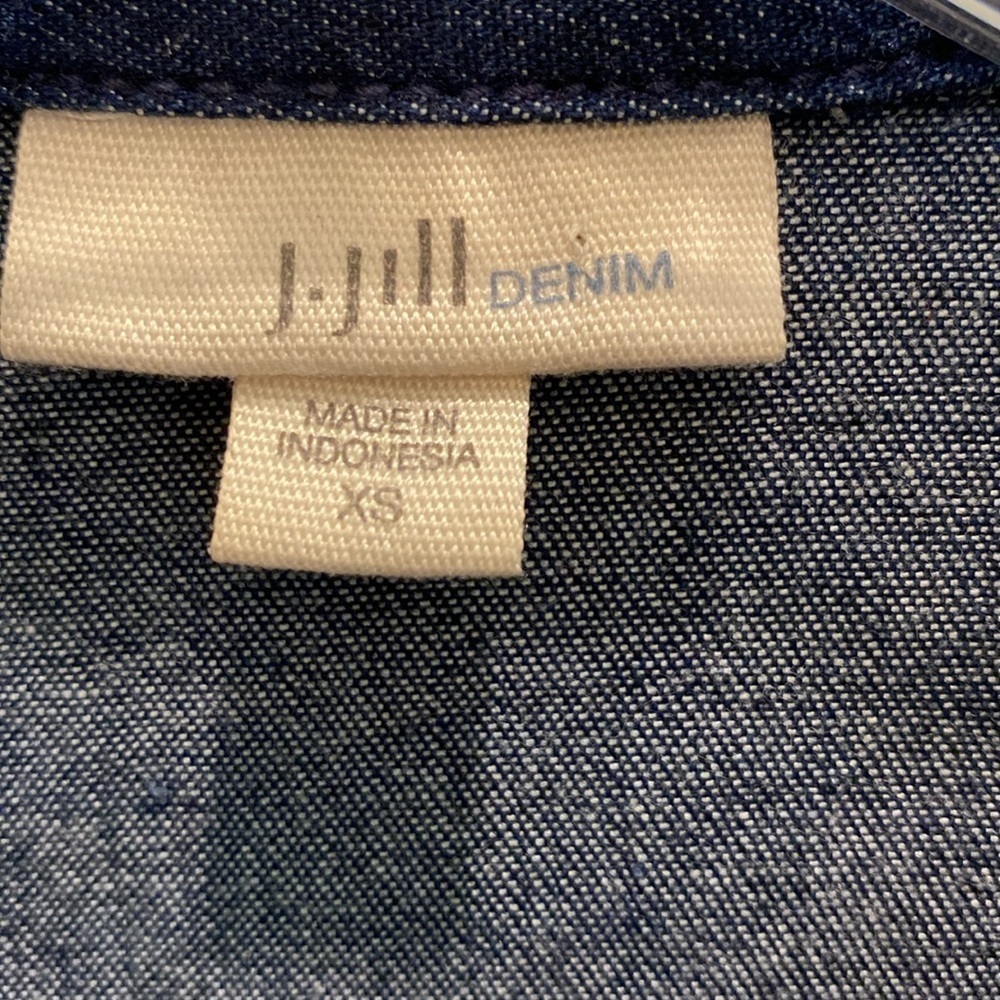 J Jill Denim Soft Blue Long Sleeve Collar Shirt Dress with Pockets Size XS - Picture 3 of 7